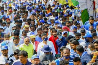 ಹಲವು ಆಕ್ಷೇಪಗಳ ನಡುವೆ ರಾಮನಗರ ತಲುಪಿದ ಮೇಕೆದಾಟು ಪಾದಯಾತ್ರೆ